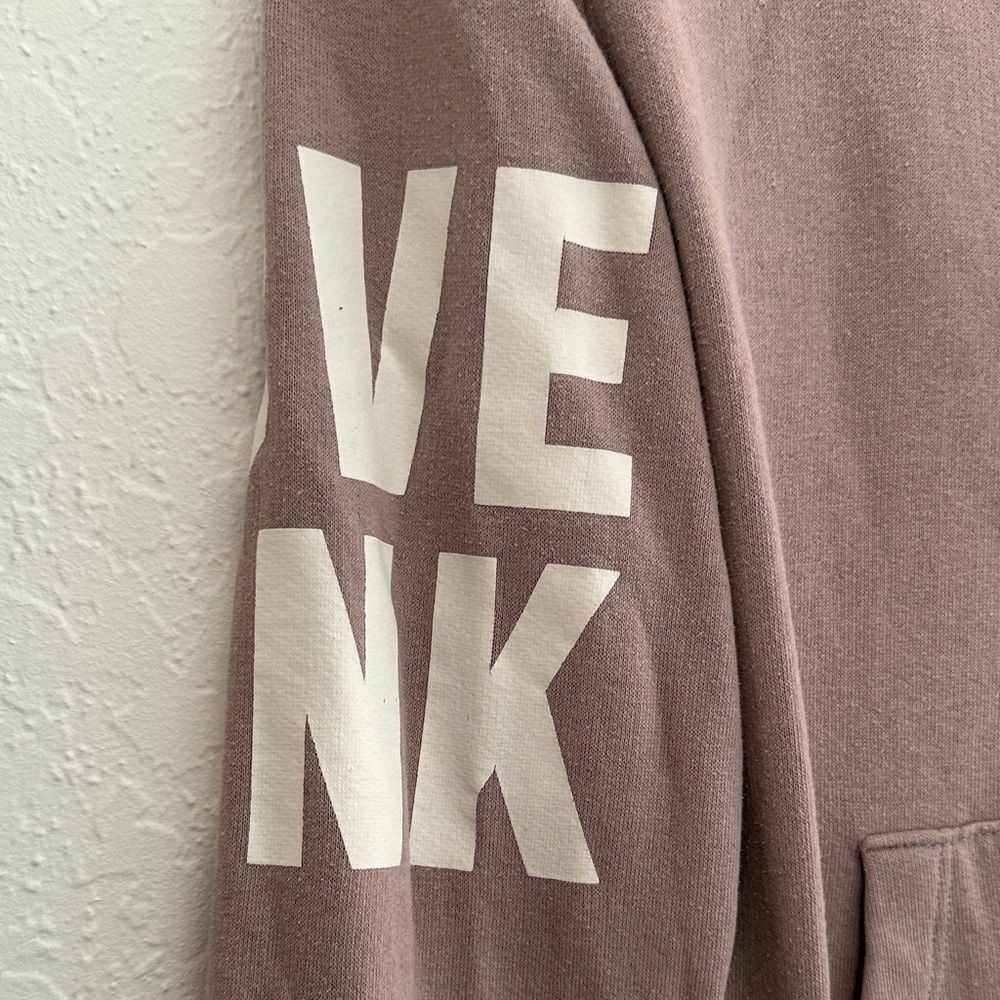 Victoria’s Secret Pink Dusty Rose Zip Hoodie Love Pink Logo Women’s Size Small - Picture 6 of 10